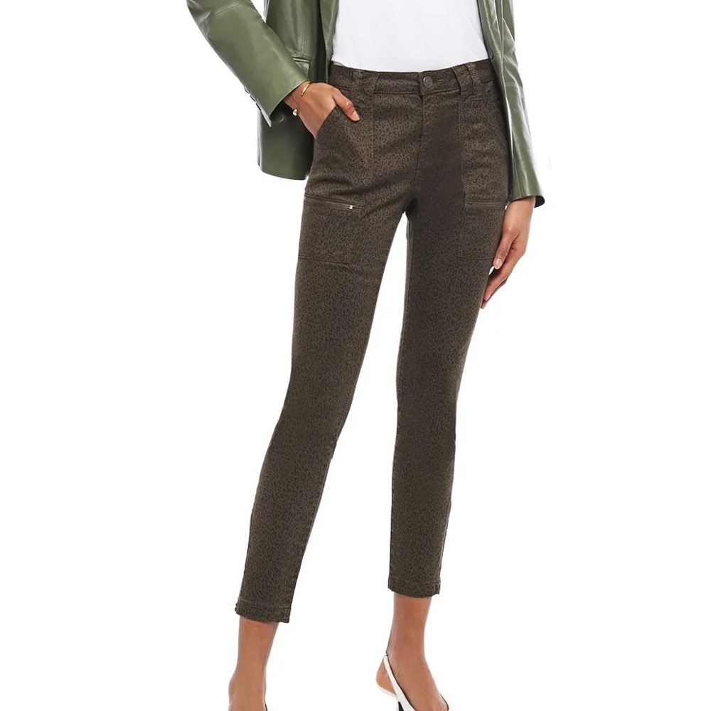 NWT Joie Park Cropped Leopard Print Twill Skinny Jeans Size 30